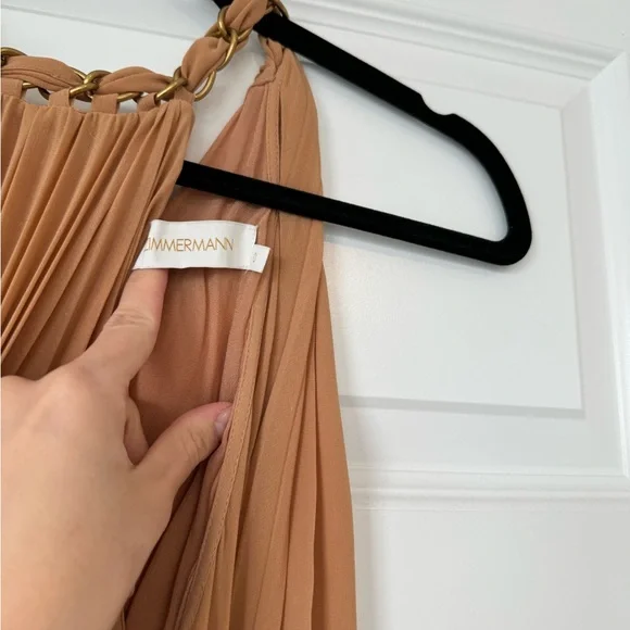 Zimmermann Pleated Midi Dress with Chain Belt - Picture 4 of 4